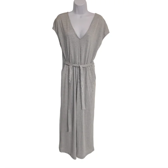 MELLODAY Pants Jumpsuits Melloday Striped Ribbed Wide Leg